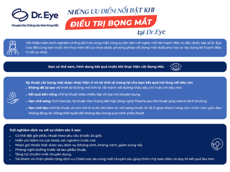 Ưu điểm khi điều trị bọng mắt tại Dr. Eye