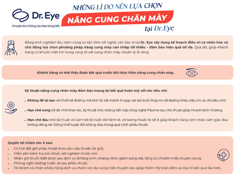 Nâng cung chân mày tại Dr. Eye