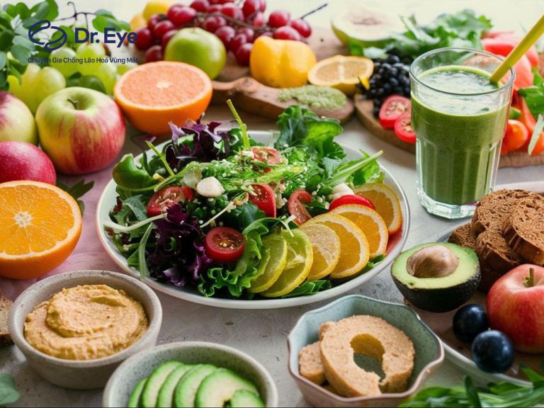xây dựng chế độ ăn phù hợp để giảm bọng mắt và quầng thâm