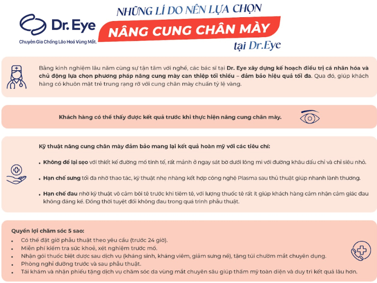 Nâng cung chân mày tại Dr. Eye