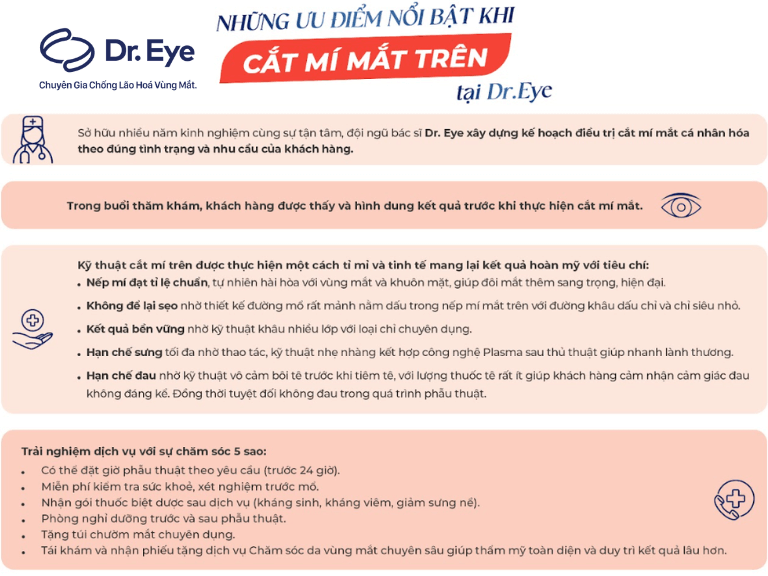 Ưu điểm khi cắt mí mắt tại Dr. Eye